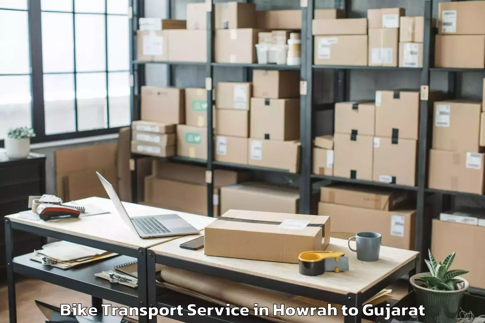 Comprehensive Howrah to Mehsana Bike Transport